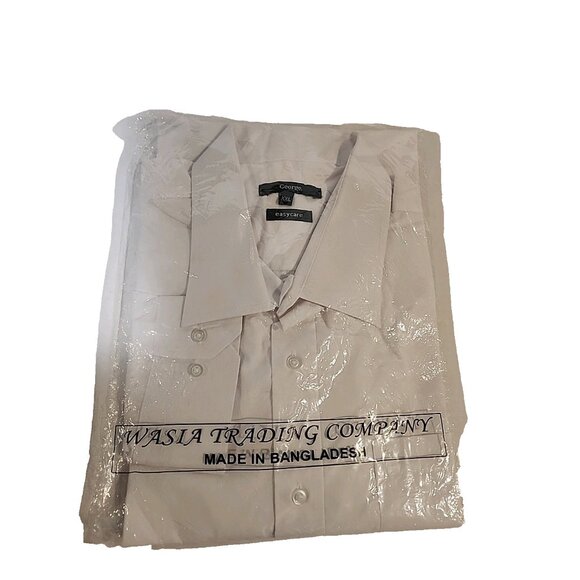 new GEORGE size XXL Mens white long sleeve Dress Shirt EasyCare cotton blend 2xl - Picture 1 of 3
